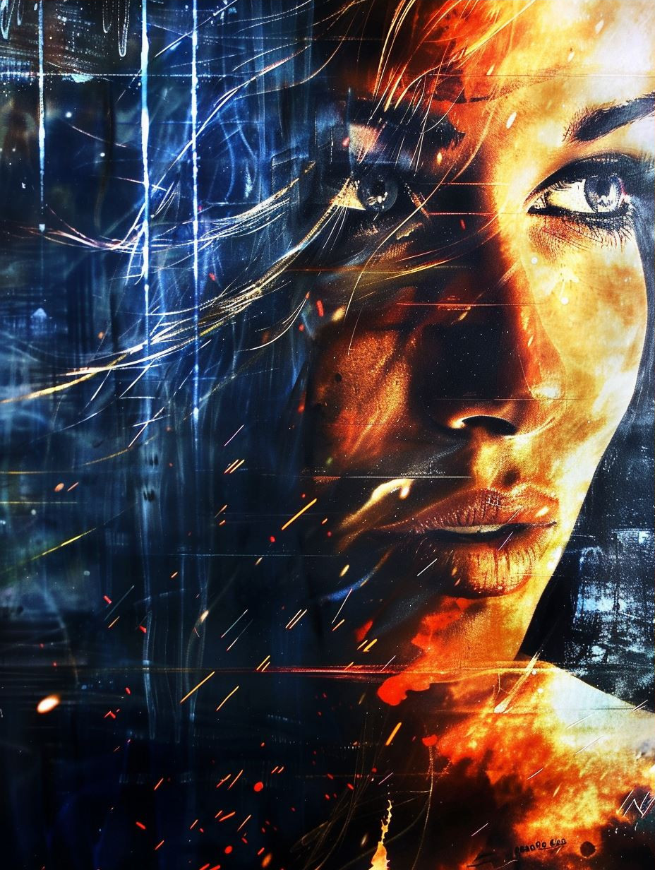 Digital Glitch Noir Portrait - Image 3