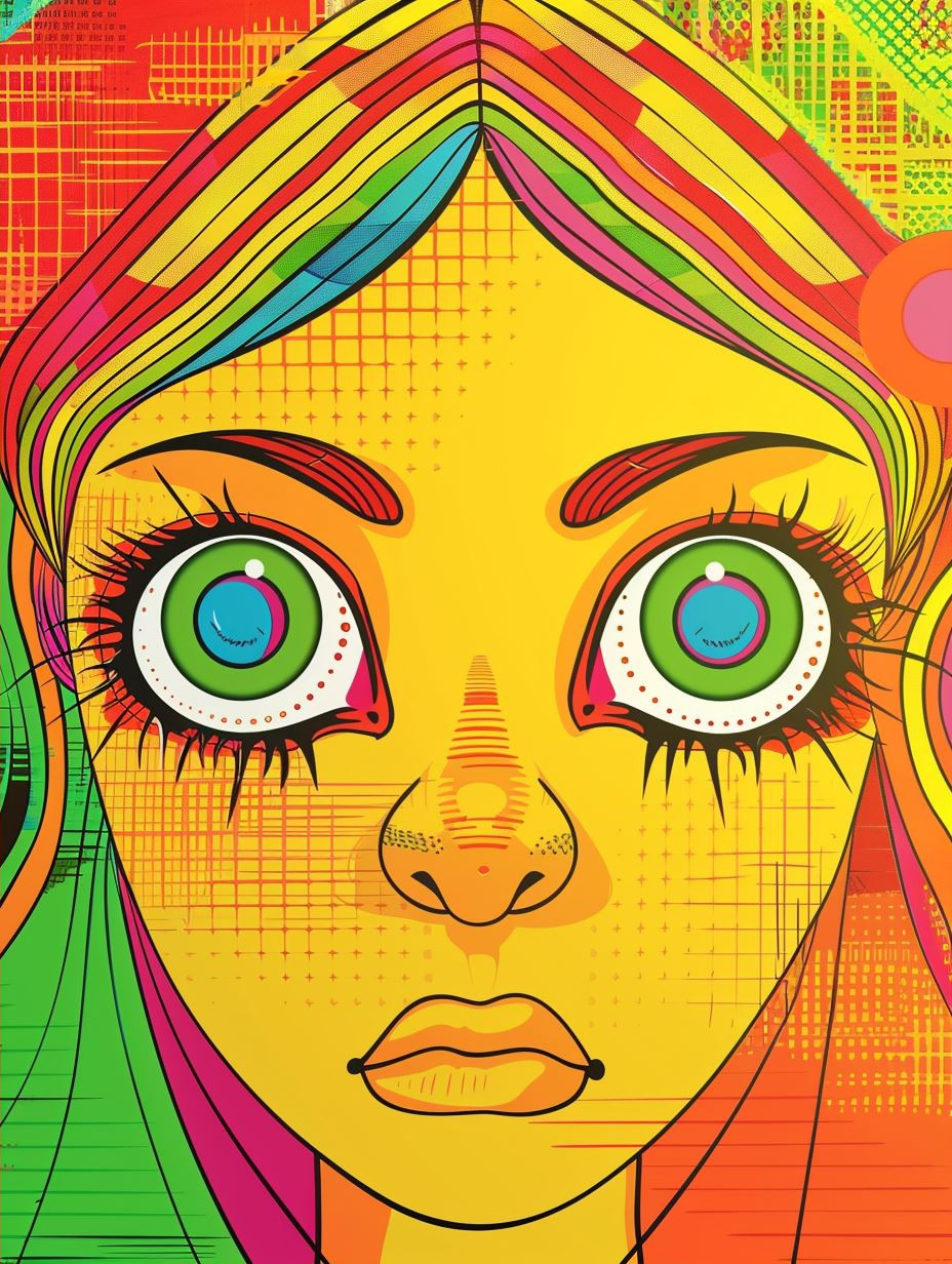 Neon Grid Digital Portrait - Image 2