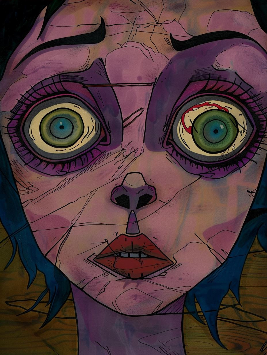 Surrealist Gaze in Crimson Hues - Image 3