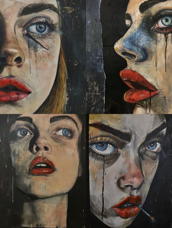Melancholic Canvas Gaze