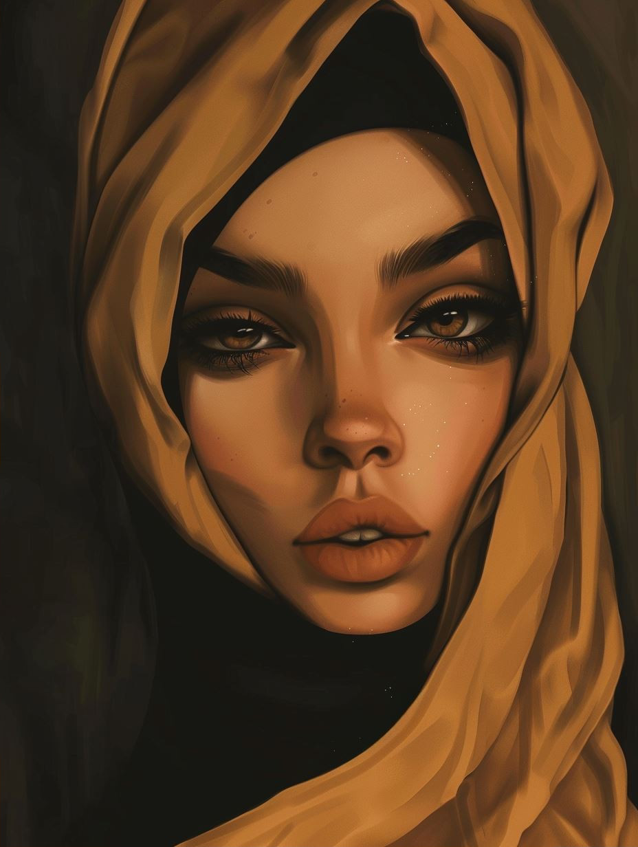 Golden Gazes: Digital Portrait Study - Image 2