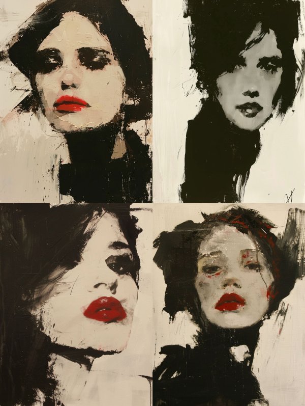 Moody Noir Ink Portraits