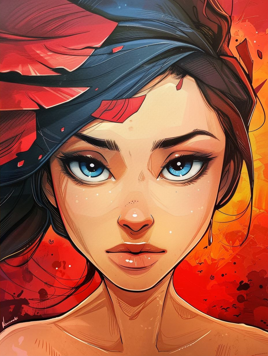 Vibrant Digital Portrait Study - Image 2