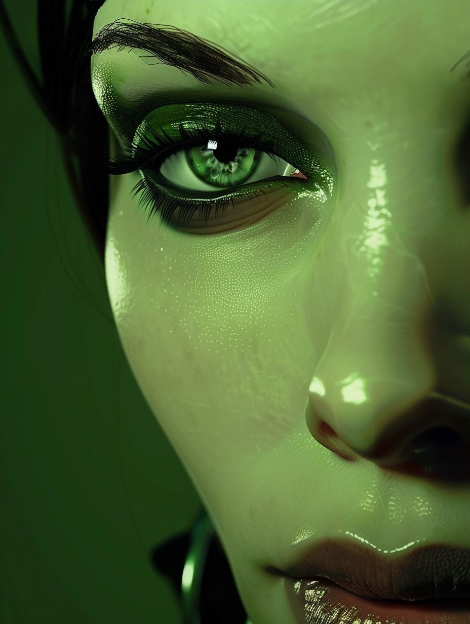 Neon Emerald Cybernetic Gaze - Image 3