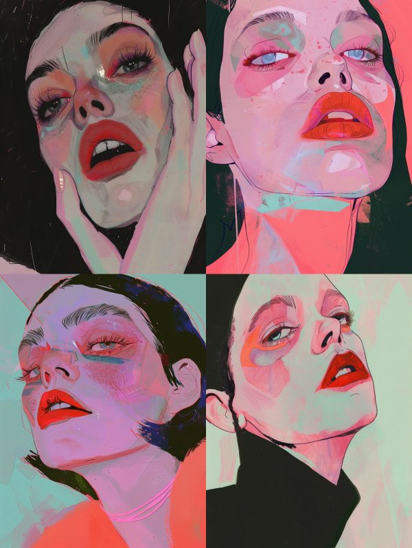 Neon Noir Digital Portraiture
