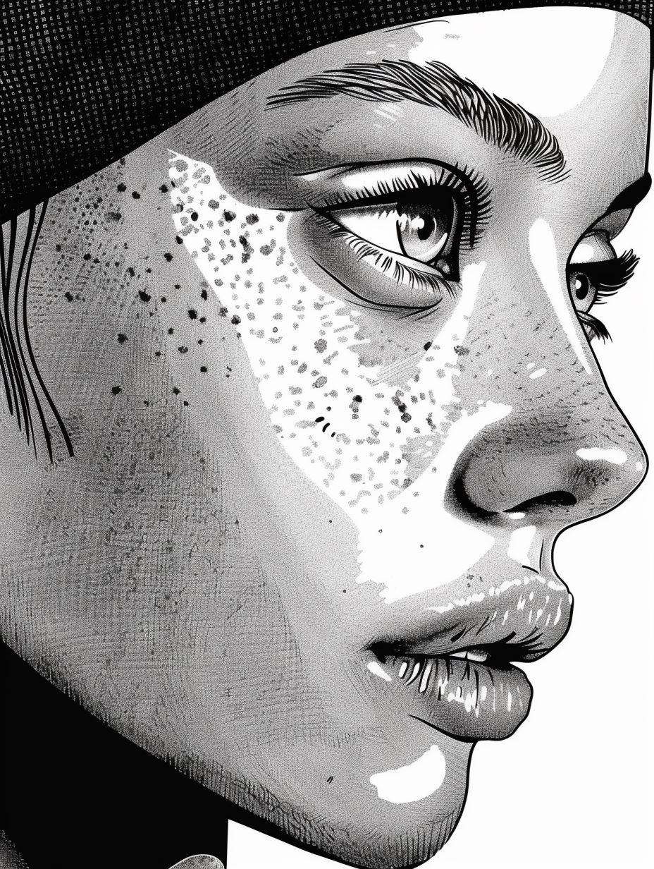 Monochrome Halftone Portrait Study - Image 2