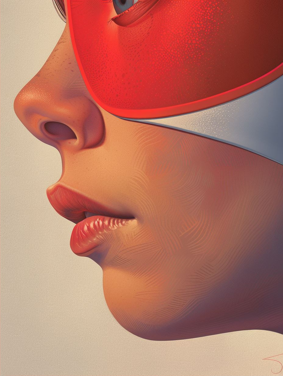 Crimson Gaze Cybernetic Portrait - Image 2