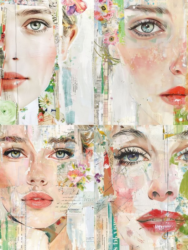 Ethereal Floral Portrait Fragments