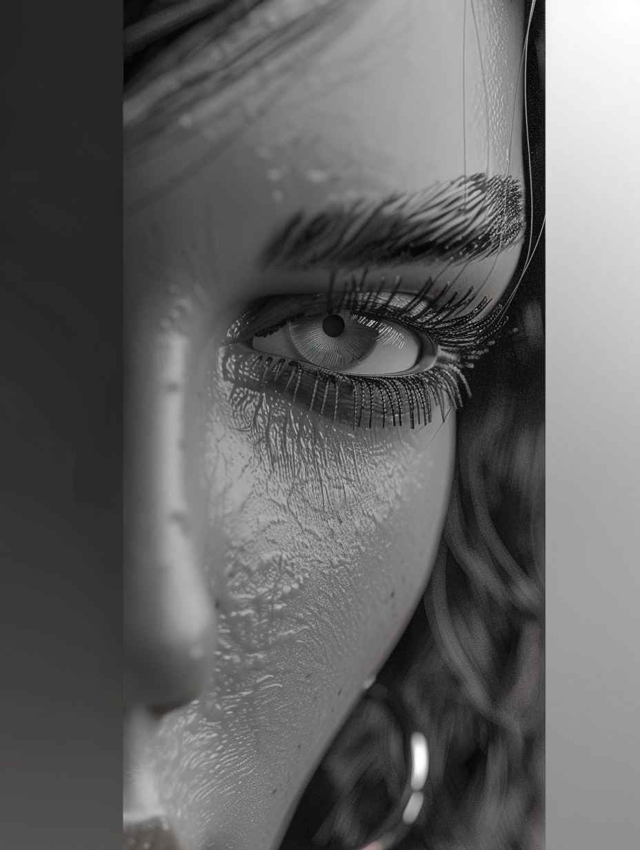 Ethereal Gaze: A Study in Contrast - Image 1