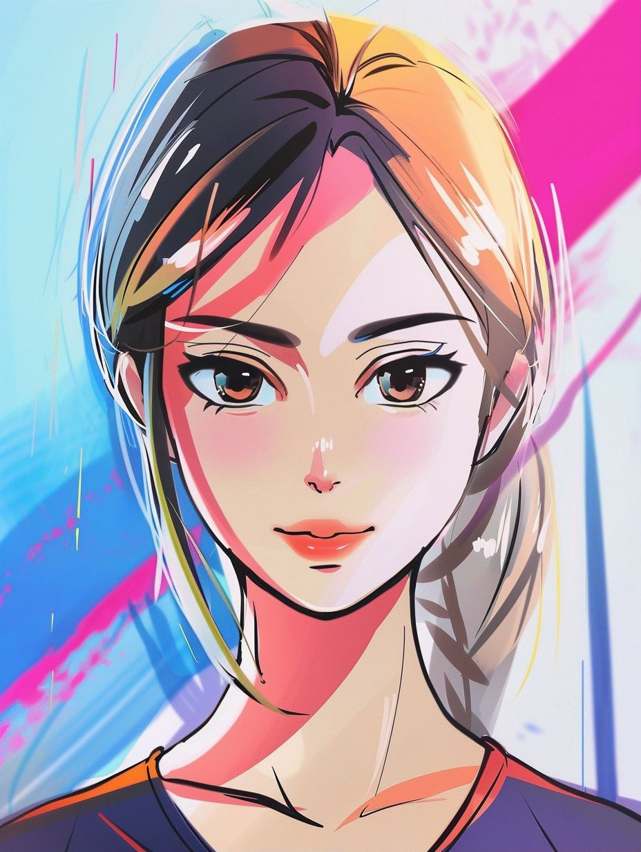Vibrant Digital Portrait Art Study - Image 1