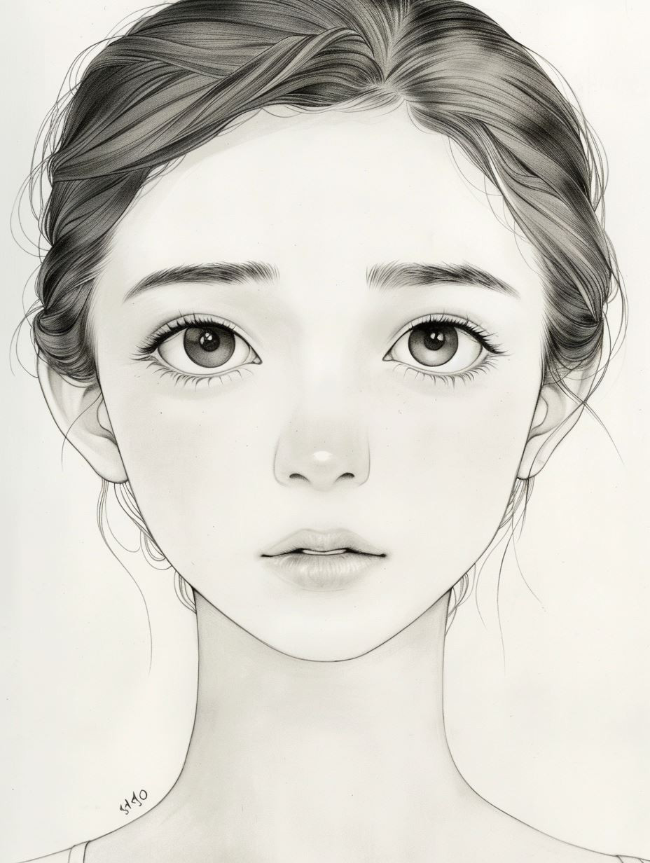 Ethereal Gaze: A Study in Pencil Portraits - Image 3