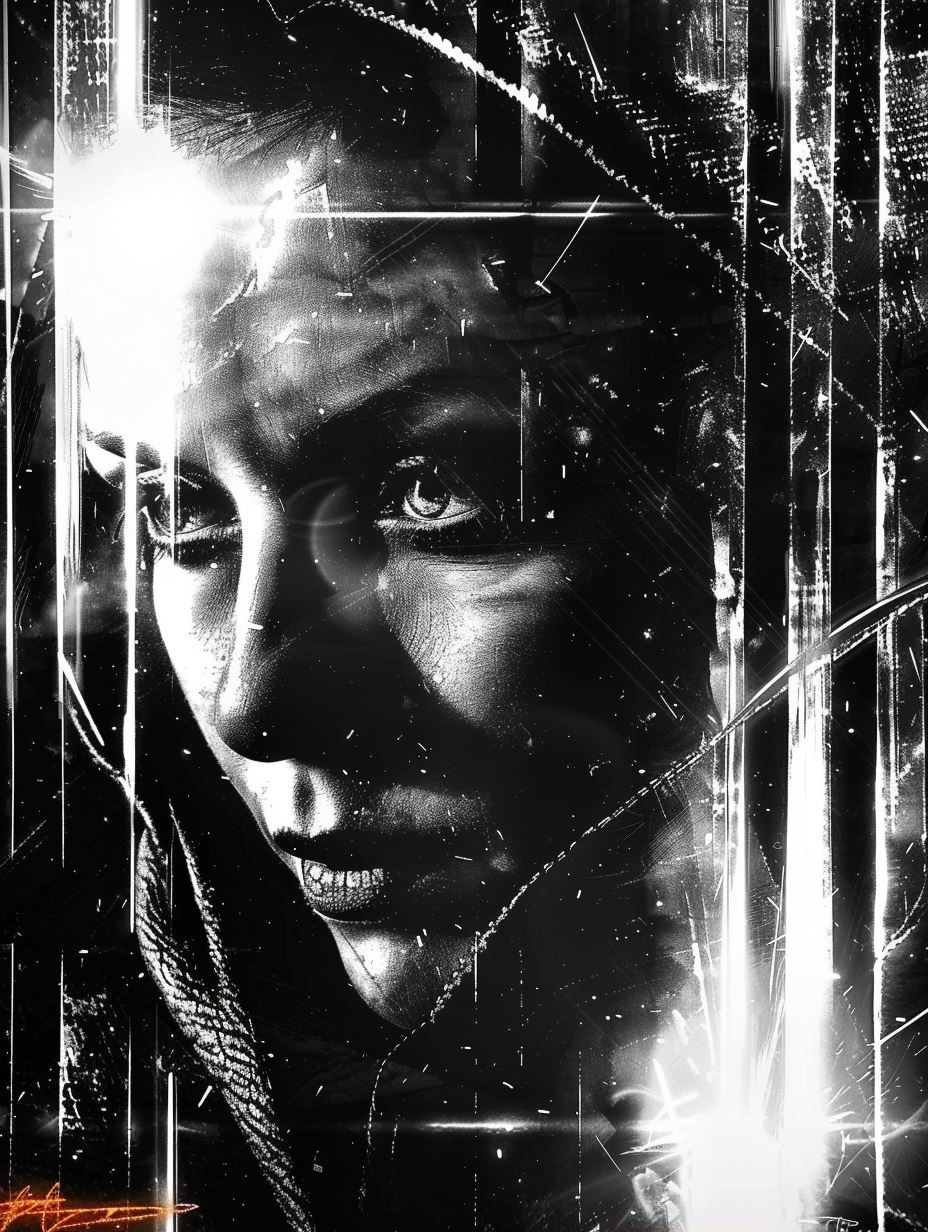 Digital Glitch Noir Portrait - Image 1