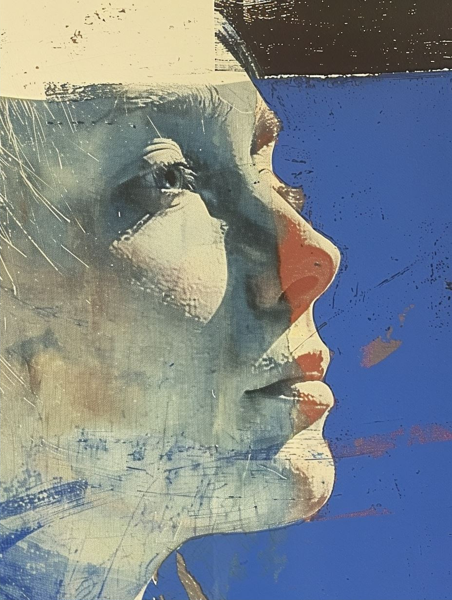 Fragmented Blue Melancholy Portrait - Image 2