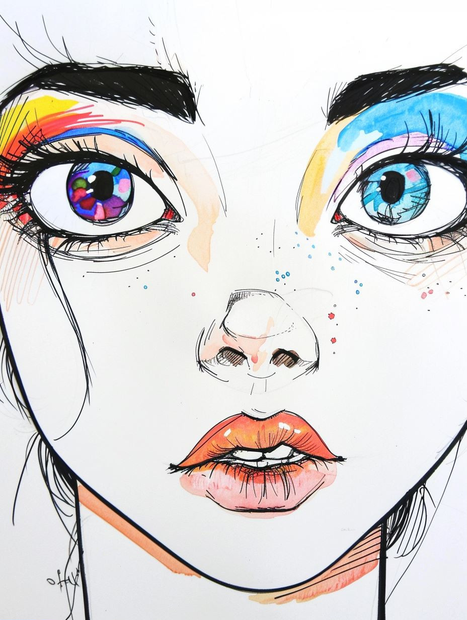 Vibrant Expressive Portrait Studies - Image 1