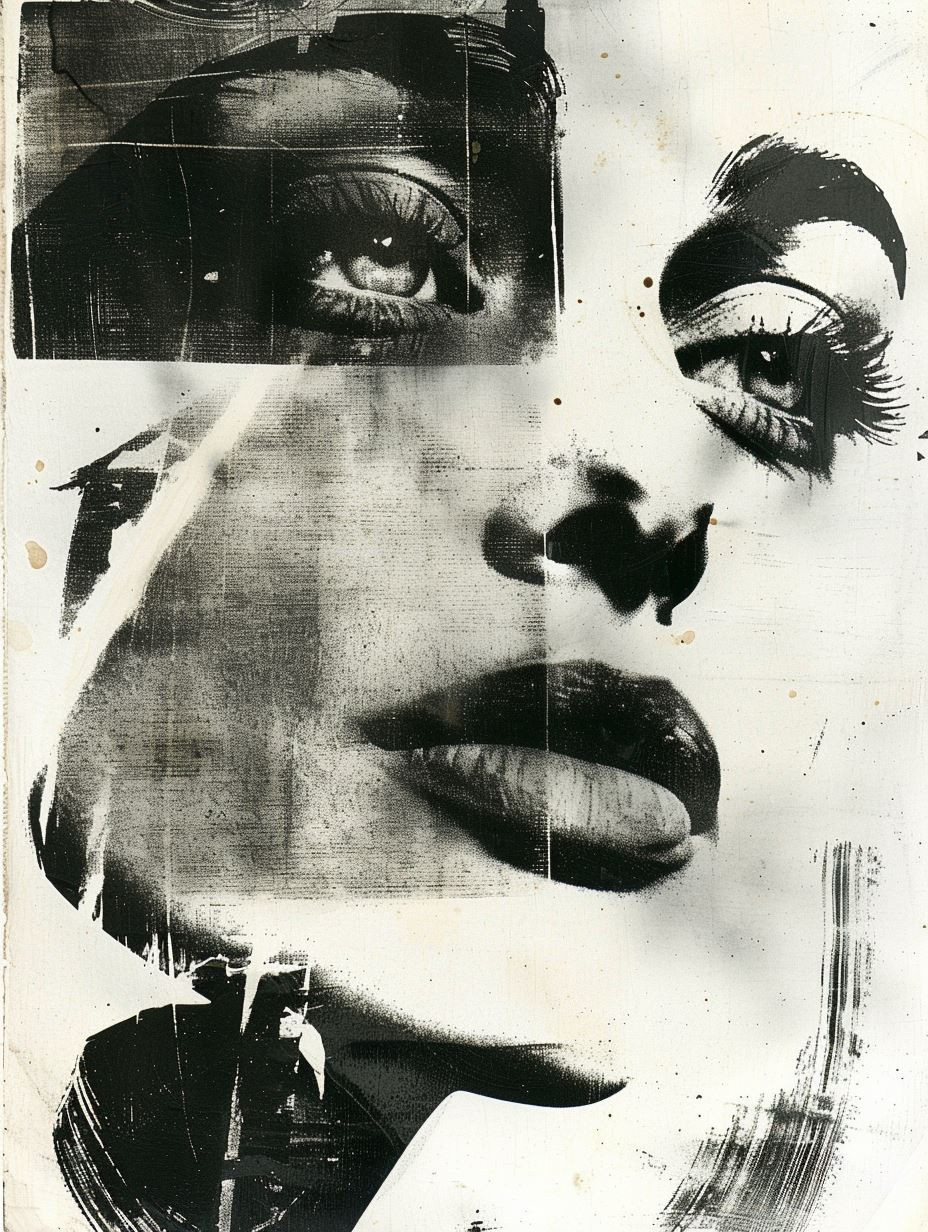 Fragmented Monochrome Noir Portraits - Image 2