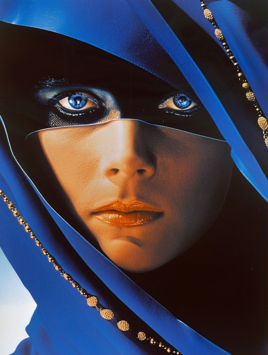 Electric Cobalt Veiled Gaze