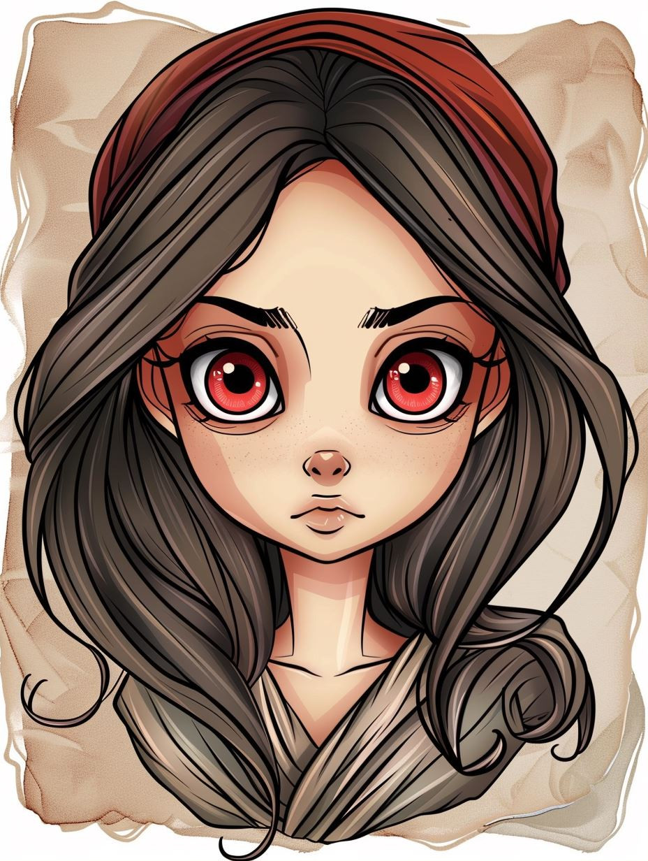 Crimson Gaze Anime Portrait