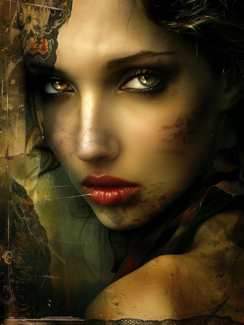 Gilded Decay Portrait of Elegance - Image 1