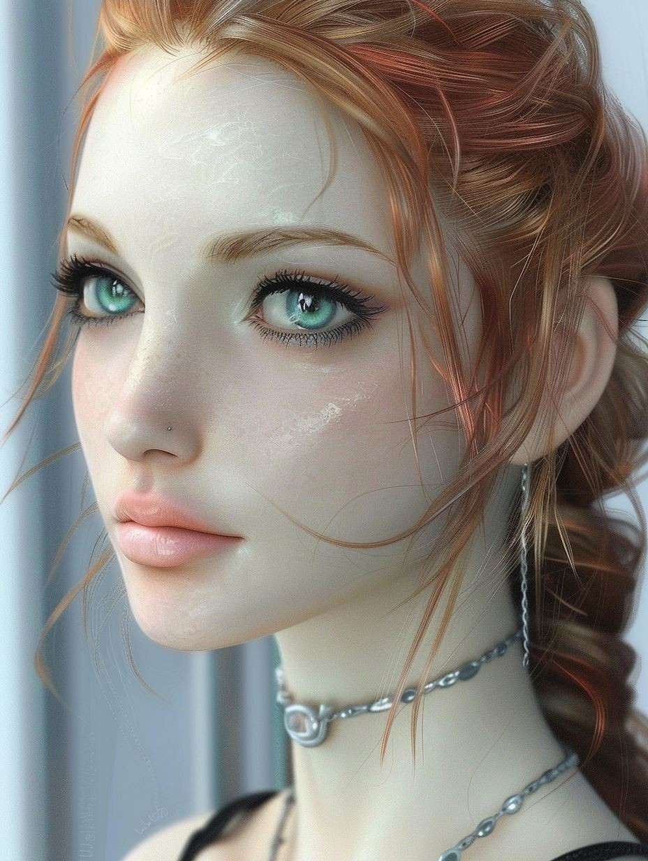 Ethereal Gaze of Porcelain Beauty - Image 3