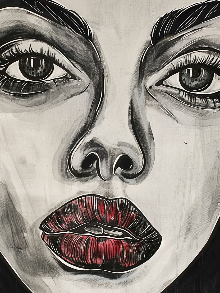 Abstract Monochrome Facial Expressions - Image 3