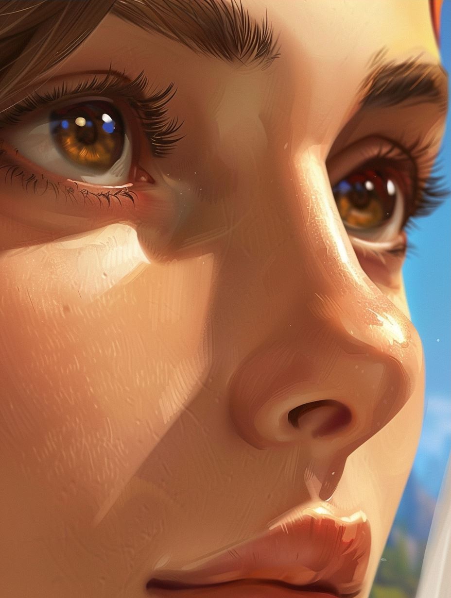 Golden Hour Glow: Digital Portrait Study - Image 3