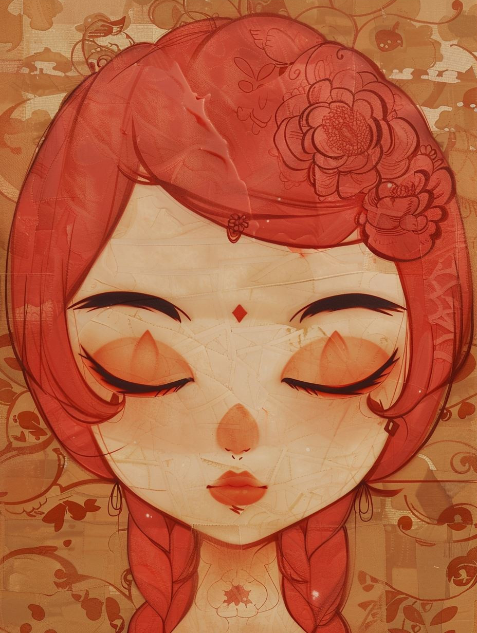 Melancholic Vintage Porcelain Portrait - Image 3