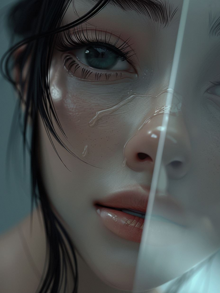 Melancholy Gaze in Rain - Image 1