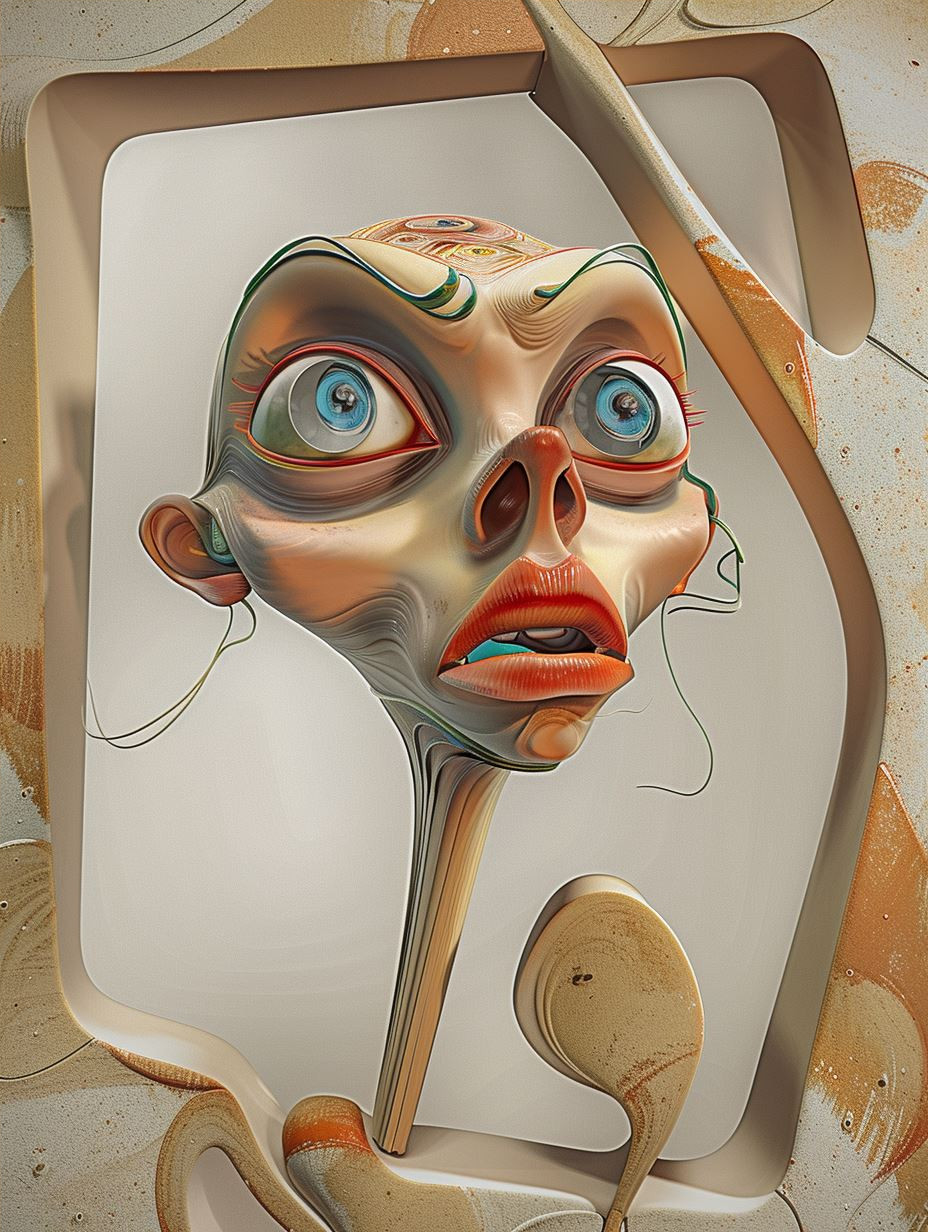 Liquid Gold Surrealist Portrait - Image 4