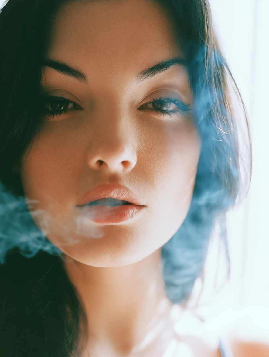 Introspective Gaze with Azure Smoke - alternate