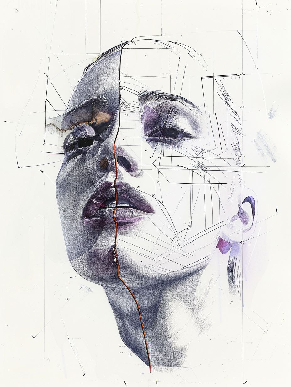 Fragmented Geometric Portrait Studies - Image 3