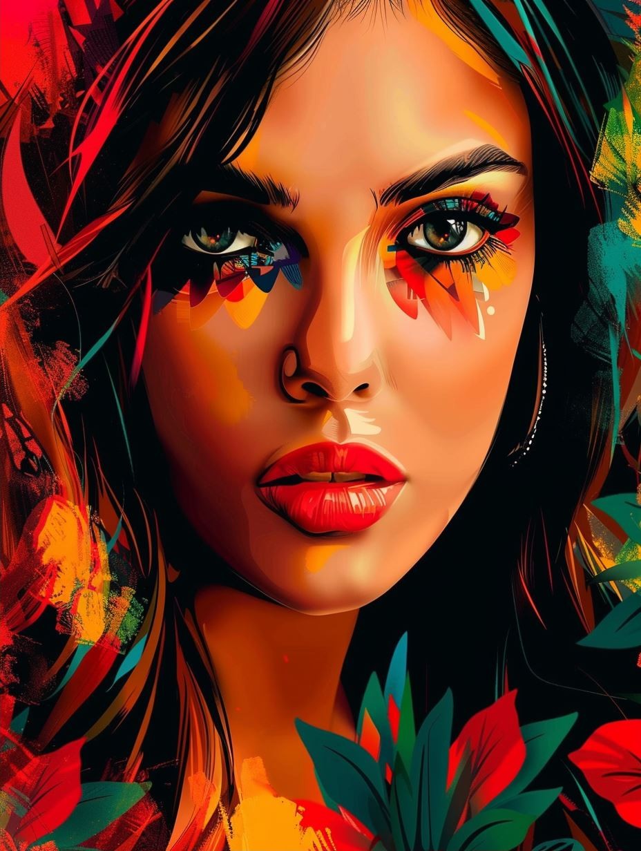 Vibrant Dualistic Portrait Study - Image 2