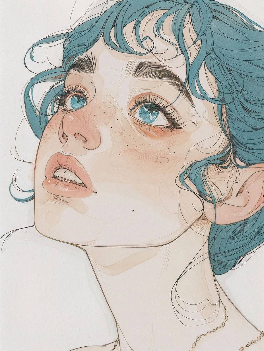 Ethereal Azure Portrait Studies - Image 2