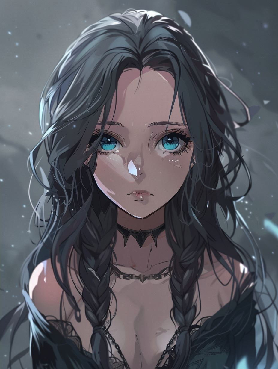 Melancholy Blue Sketch Portrait - Image 2