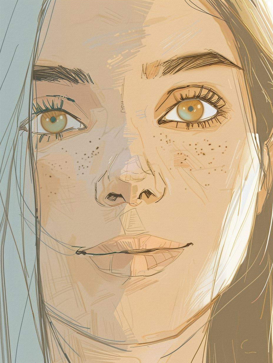 Ethereal Golden Sketch Portrait - Image 3