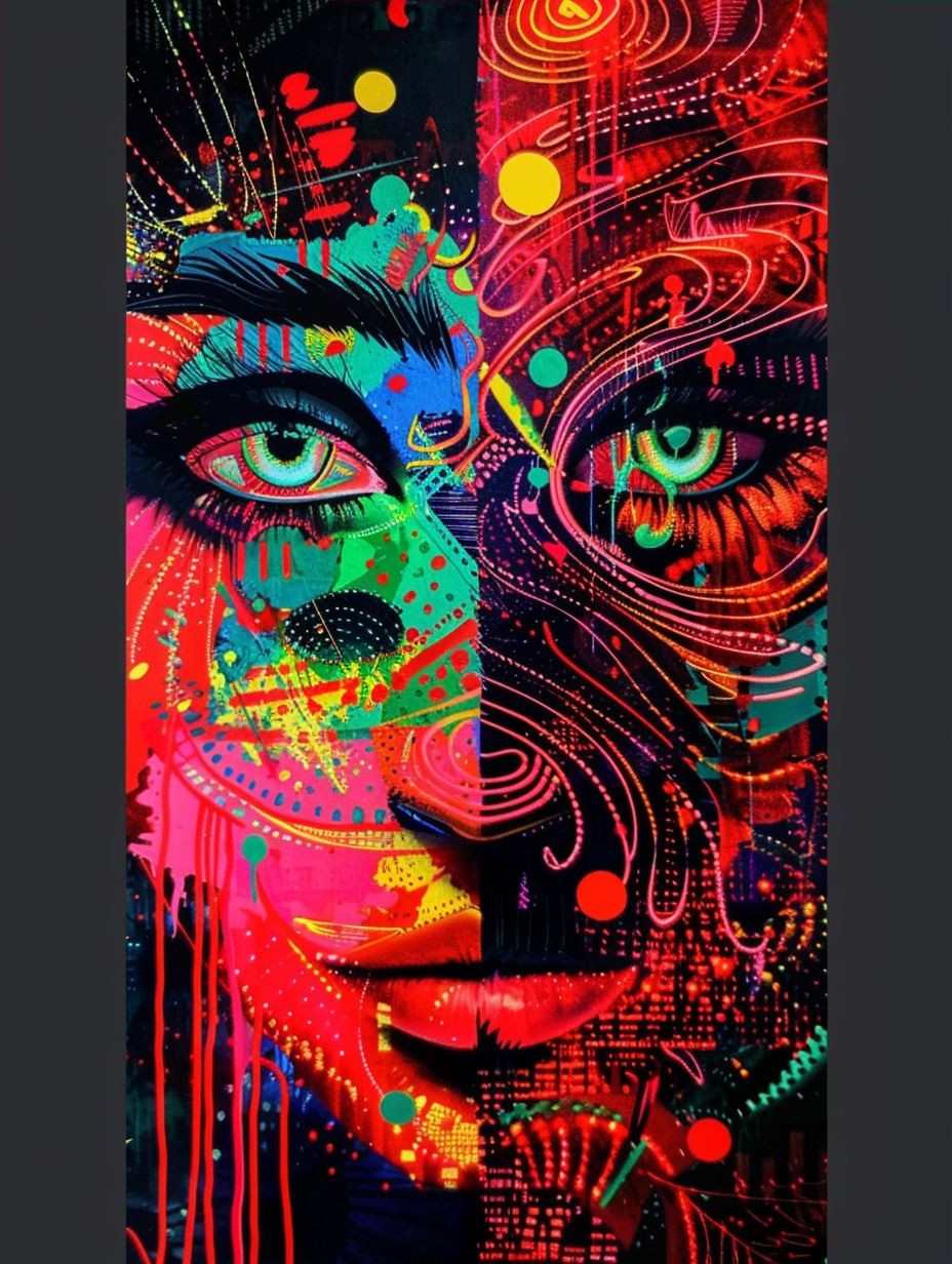 Neon Glitch Cyber Portrait - Image 4