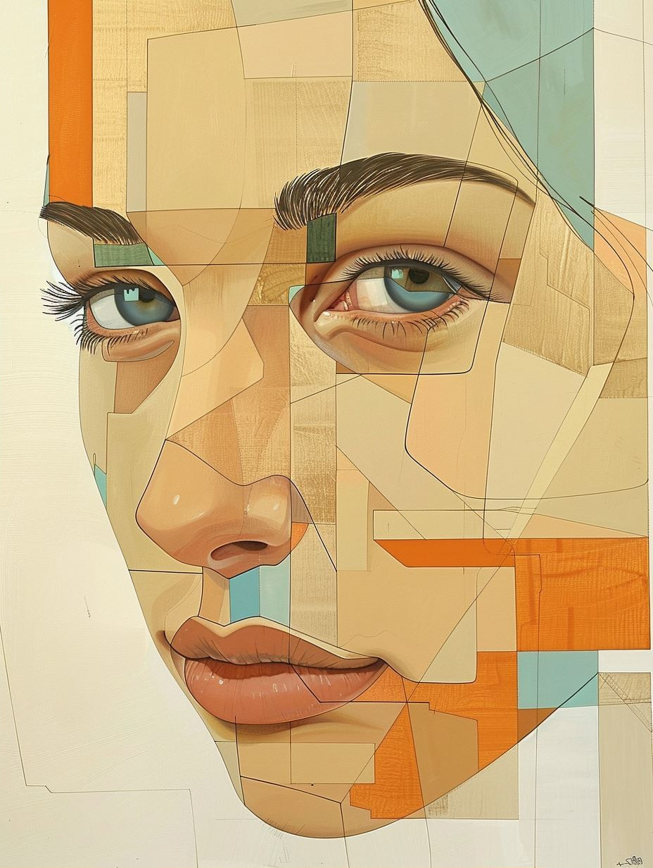 Fragmented Gaze Cubist Portraits - Image 2