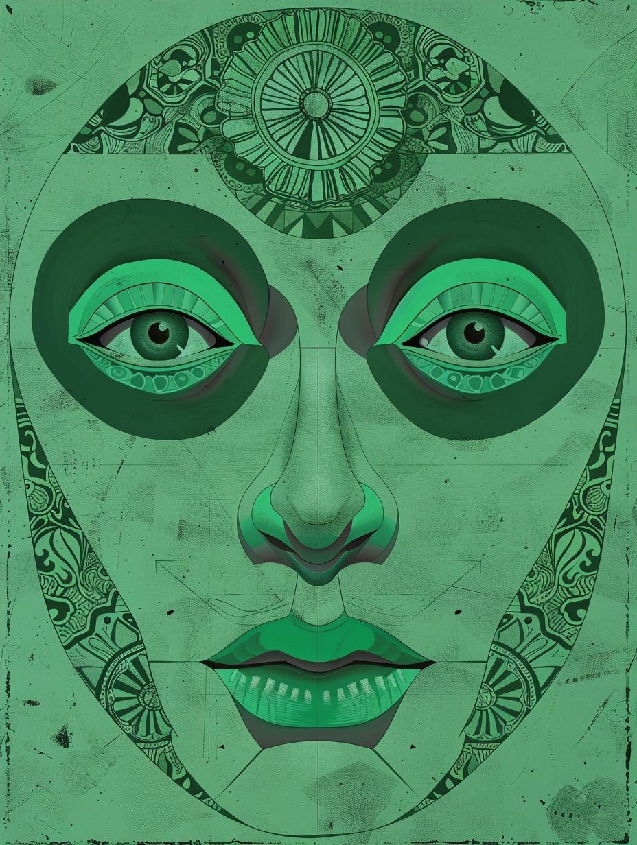 Emerald Dream Monochromatic Portrait - Image 4