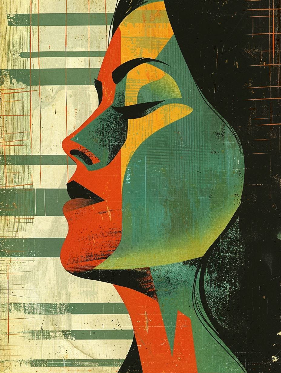 Geometric Portraits in Vibrant Hue - Image 2