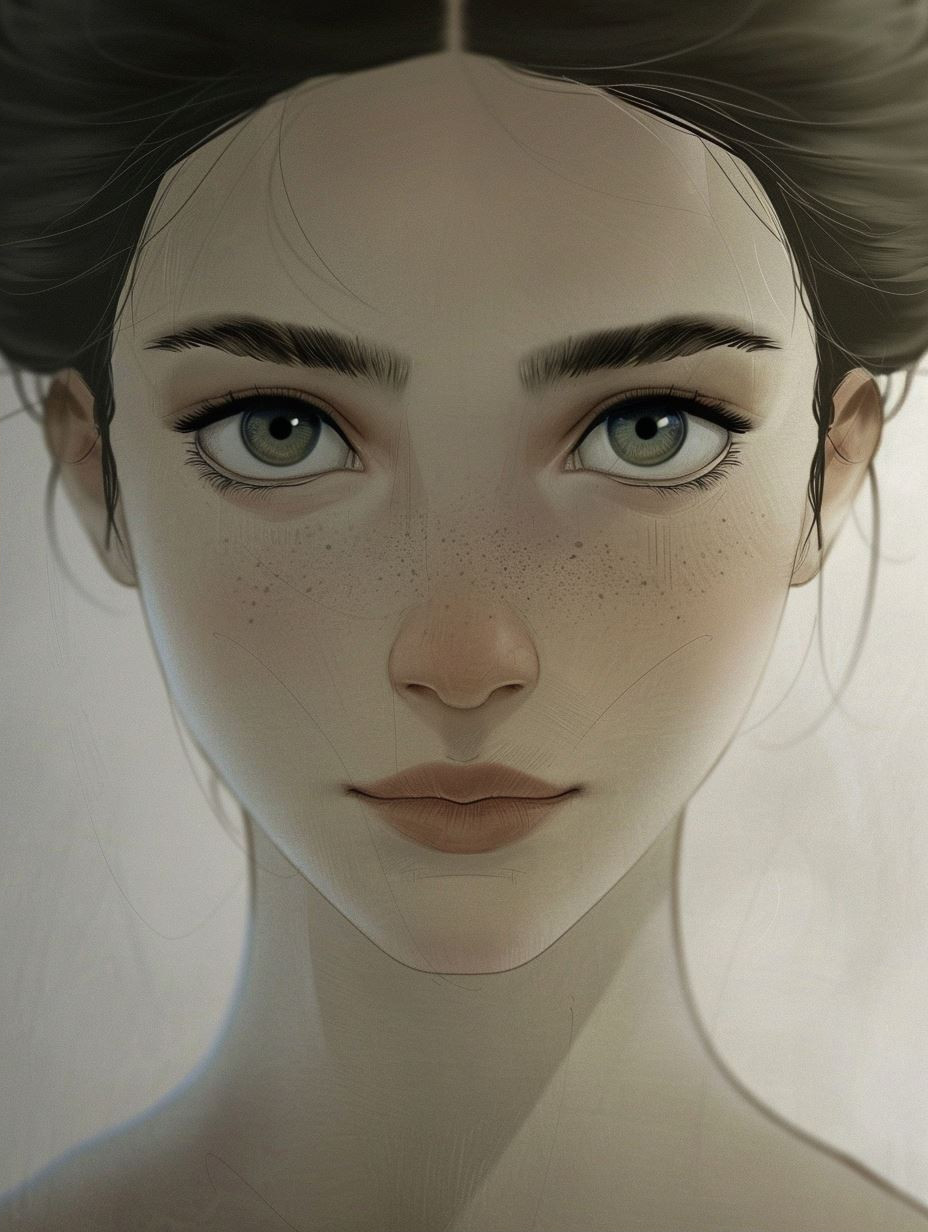 Serene Porcelain Dream Portrait - Image 2