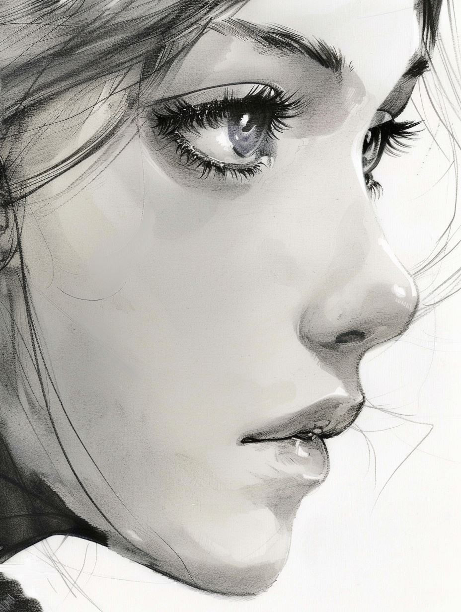 Ethereal Monochrome Female Portrait Studies - Image 4