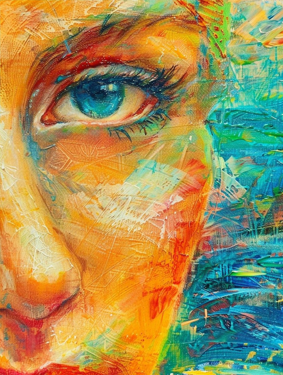 Vibrant Impressionist Portrait of Serenity - Image 4