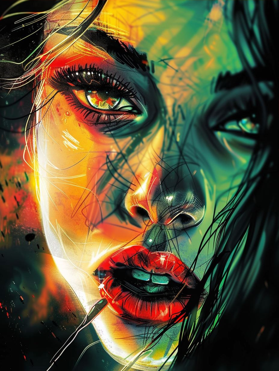Prismatic Fire Portrait Study - Image 3