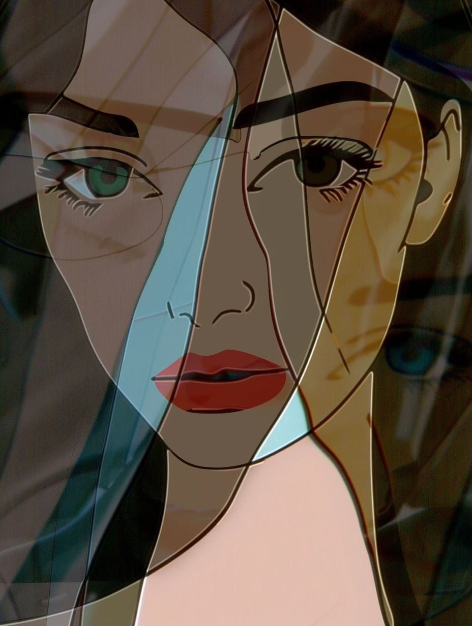 Modern Stylized Female Portrait Art - Image 1