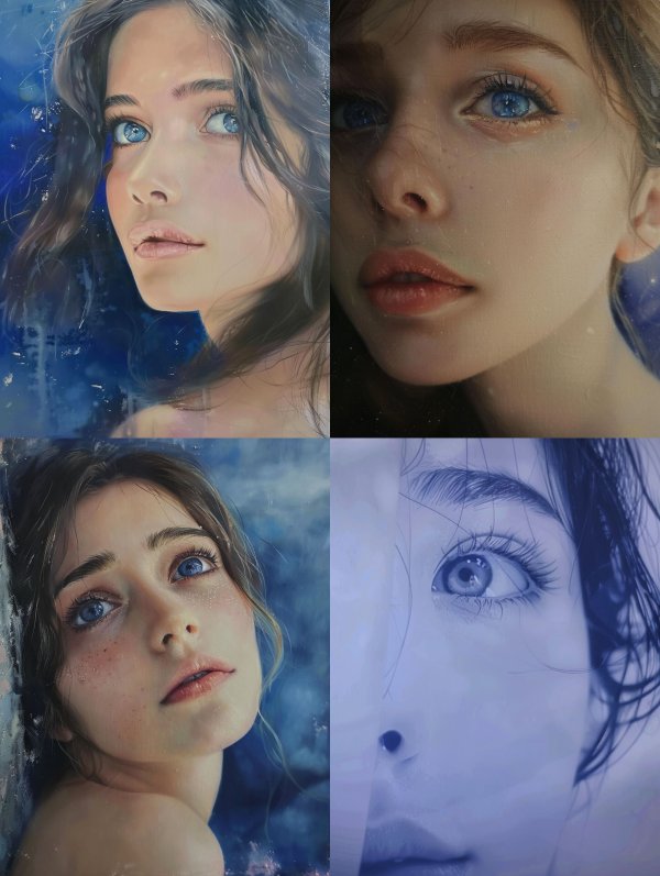Ethereal Gaze of Blue Dreams