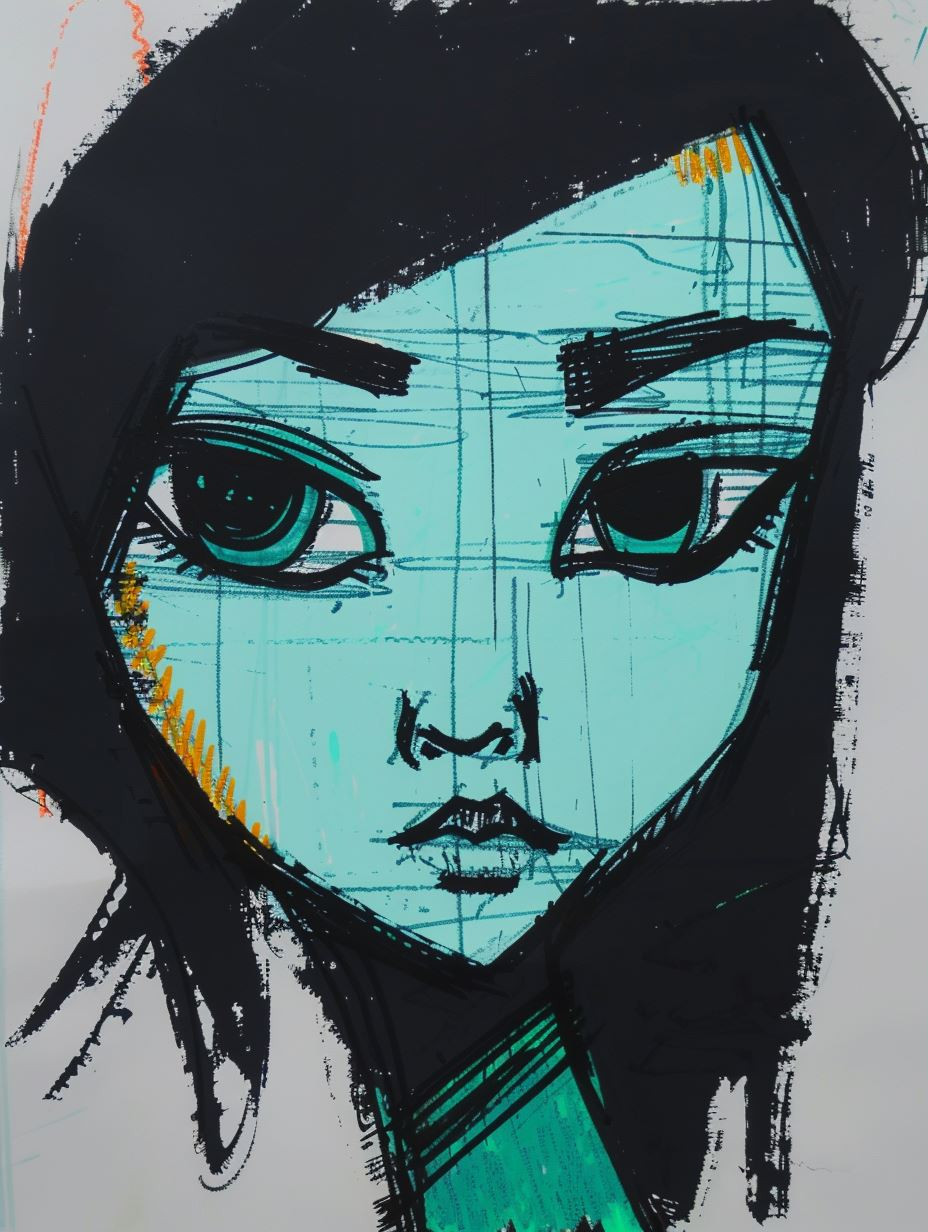 Melancholic Digital Ink Portraits - Image 3