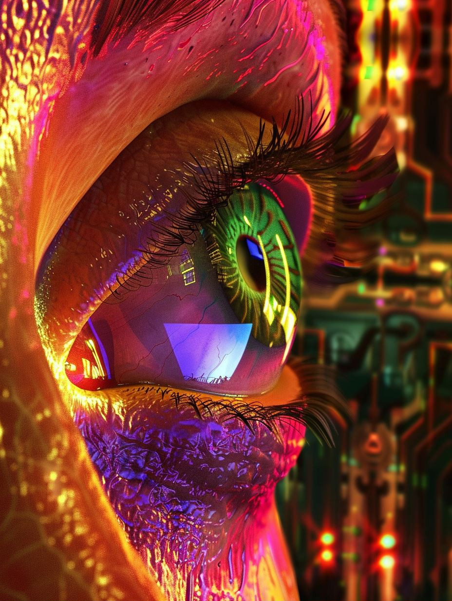 Prismatic Neon Cybernetic Visions - Image 1