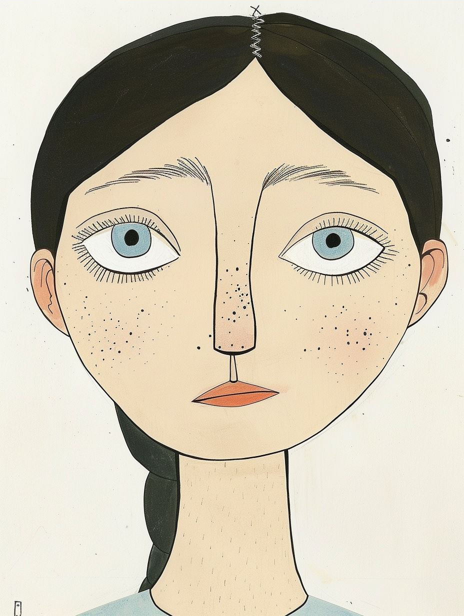 Minimalist Freckled Portrait Study - Image 3