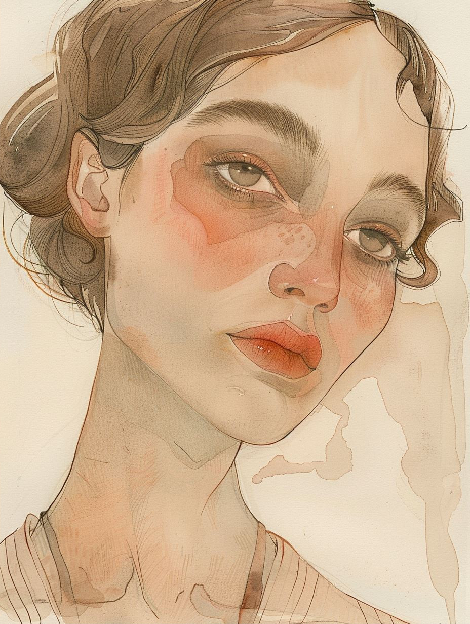 Ethereal Gazes in Watercolor - Image 2