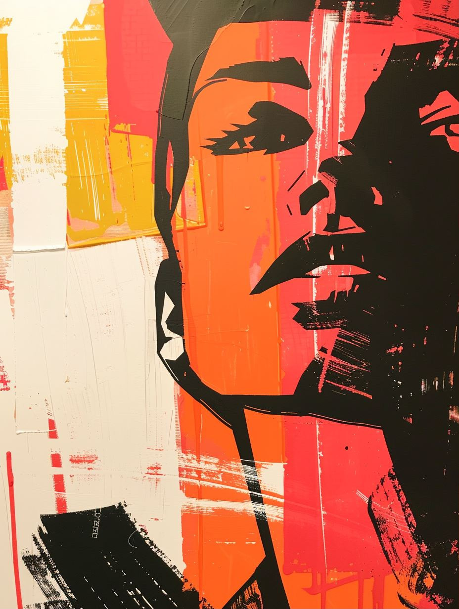 Bold Abstract Portrait Collage - Image 1