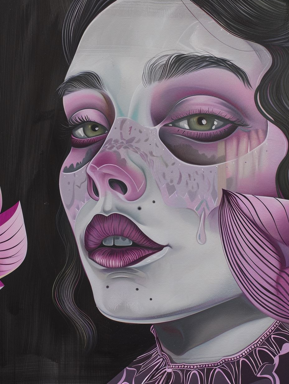 Ethereal Violet Floral Portrait - Image 3